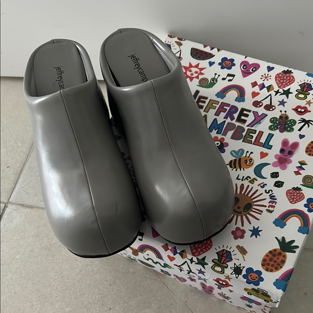 Jeffrey Campbell Gray Mules
